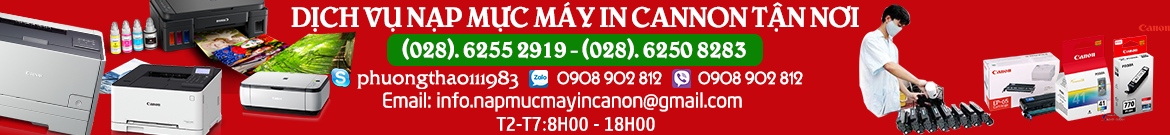 Nạp mực máy in Canon - Sửa máy in Canon tận nơi, tại nhà cho tất cả các dòng máy Canon phổ biến hiện nay như: máy in Laser, máy in laser màu, máy in phun màu...